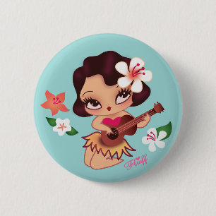 Hula Lulu speelt Ukelele Button
