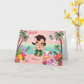 Hula Lulu's Island Paradise - wenskaart Kaart (Gele Bloem)