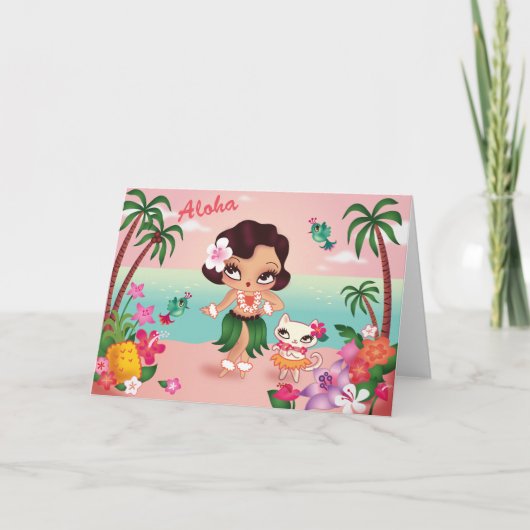 Hula Lulu's Island Paradise - wenskaart Kaart (Voorkant)