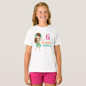 Hula Meisje Dancer Schattige Custom Kids Verjaarda T-shirt (Voorkant volledig)