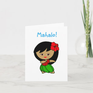 Hula Meisje Dank je kaart