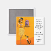 Hula meisje en kat 2 magneet (Voorkant / Achterkant)