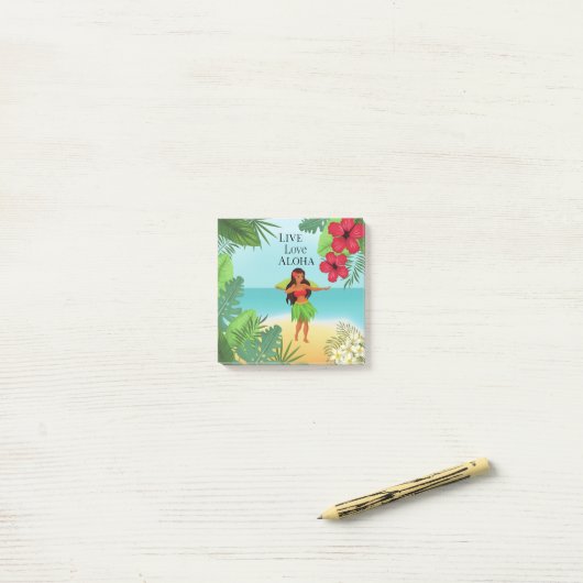 Hula Meisje Live Liefde Aloha Post-it® Notes (Op bureau)