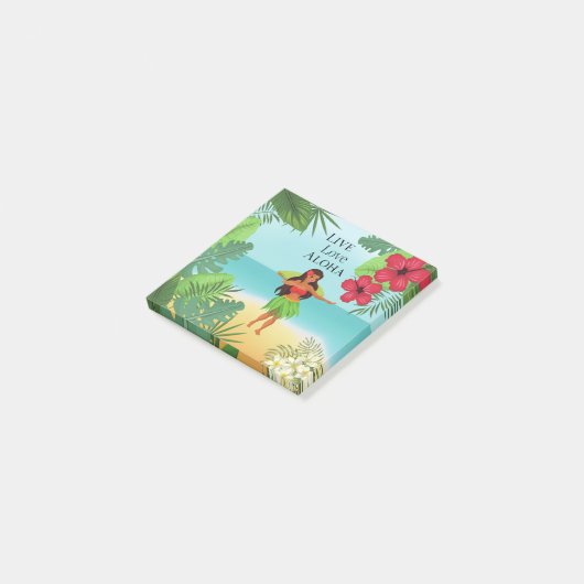 Hula Meisje Live Liefde Aloha Post-it® Notes (Schuin)