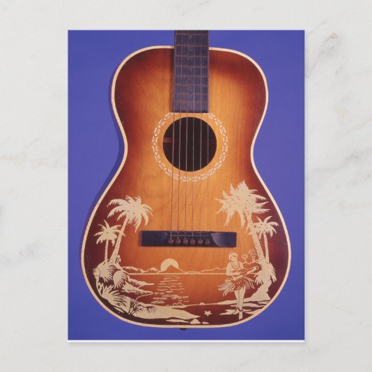 Hula meisje spelen ukulele  gitaar kunst briefkaart (Voorkant)