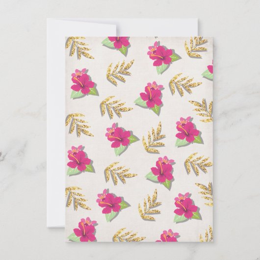 Hula Meisje Tropisch Zwembad Feest Verjaardag Uitn Kaart (Achterkant)