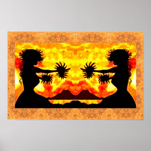 Hula Meisjes Print, Waarde Poster Papier (Matte) (Voorkant)