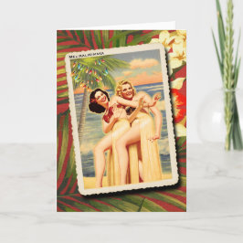Hula Meisjes Retro Kerst Kaart