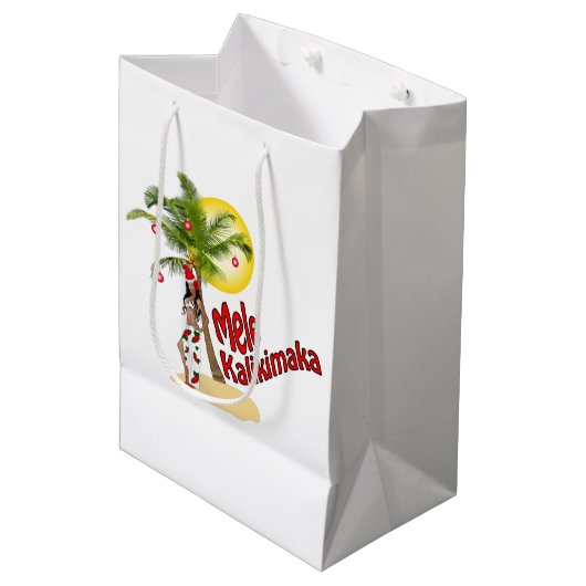 Hula Mele Kalikimaka kerstcadeau medium Cadeauzakje (Voorkant Gekanteld)