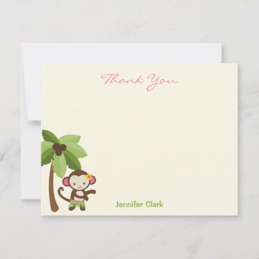 Hula Monkey - Hartelijk dank Bedankkaart (Voorkant)