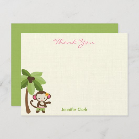 Hula Monkey - Hartelijk dank Bedankkaart (Voorkant / Achterkant)