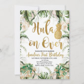 Hula op het feest, ananas verjaardag kaart (Voorkant)