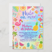 Hula op Luau Verjaardag uitnodiging (Voorkant)