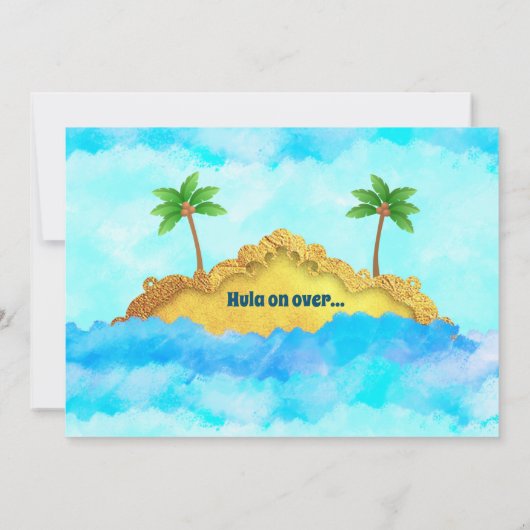 Hula over Luah Birthday Uitnodigingen (Achterkant)