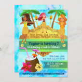 Hula over Luah Birthday Uitnodigingen (Voorkant / Achterkant)