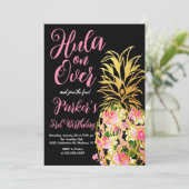 Hula over, Luau, Ananas Verjaardagsfeest Kaart (Staand voorkant)