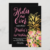 Hula over, Luau, Ananas Verjaardagsfeest Kaart (Voorkant / Achterkant)