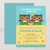 Hula Owl Hawaiian Baby shower Uitnodiging (Voorkant / Achterkant)