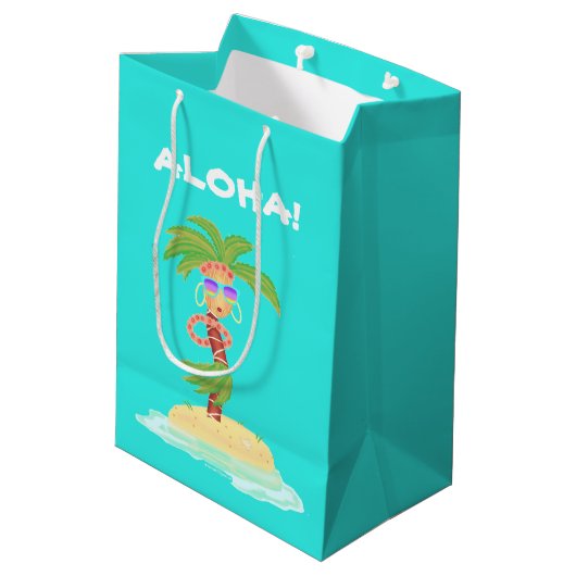 Hula Palm cadeazak Medium Cadeauzakje (Achterkant Gekanteld)