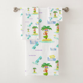 Hula Palm (vakantiepatroon) handdoekset Bad Handdoek