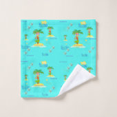Hula Palm (vakantiepatroon) handdoekset Bad Handdoek (Wasdoekje)