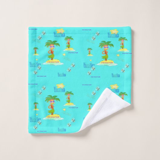 Hula Palm (vakantiepatroon) handdoekset Bad Handdoek (Wasdoekje)