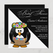 Hula Penguin Bride Vrijgezellenfeest Invite Kaart (Voorkant / Achterkant)