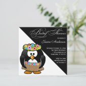 Hula Penguin Bride Vrijgezellenfeest Invite Kaart (Staand voorkant)