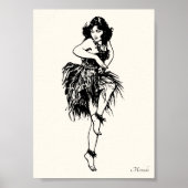 Hula Pin-Up Art Print Geschikt voor het framen van (Voorkant)