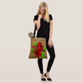 Hula Red Hibiscus Mele Kalikimaka kersttas Tote Bag (Op model)