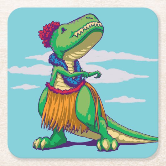 Hula Rex Kartonnen Onderzetters (Voorkant)