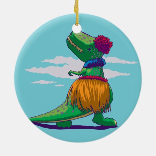 Hula Rex Keramisch Ornament (Achterkant)