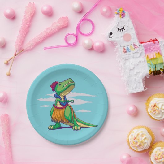 Hula Rex Papieren Bordje (Feest)