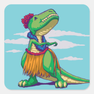 Hula Rex Vierkante Sticker