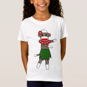 Hula Sock Monkey - Girls Baby Doll (gemonteerd) T-shirt