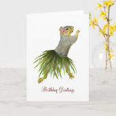 Hula Squirrel Birthday Kaart (Gele Bloem)