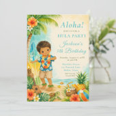Hula-verjaardagsfeestje Kaart (Staand voorkant)