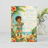 Hula-verjaardagsfeestje Kaart (Staand voorkant)