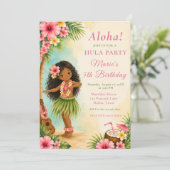Hula-verjaardagsfeestje Kaart (Staand voorkant)