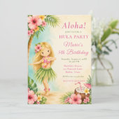 Hula-verjaardagsfeestje Kaart (Staand voorkant)