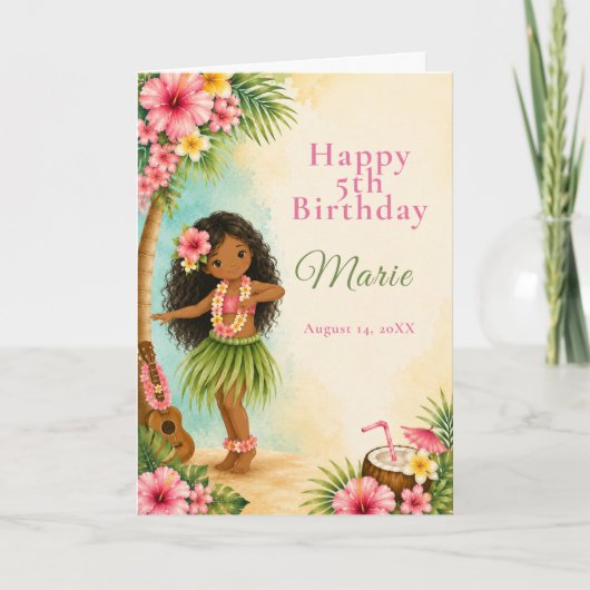 Hula-verjaardagsfeestje Kaart (Voorkant)