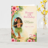 Hula-verjaardagsfeestje Kaart (Gele Bloem)