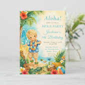 Hula-verjaardagsfeestje Kaart (Staand voorkant)