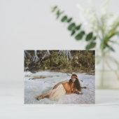 Hula Wahine / Hula Girl c.1909 Autochroom Briefkaart (Staand voorkant)