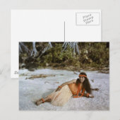 Hula Wahine / Hula Girl c.1909 Autochroom Briefkaart (Voorkant / Achterkant)