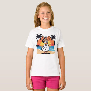 Huladans strandfeest zonsondergang tropisch eiland t-shirt