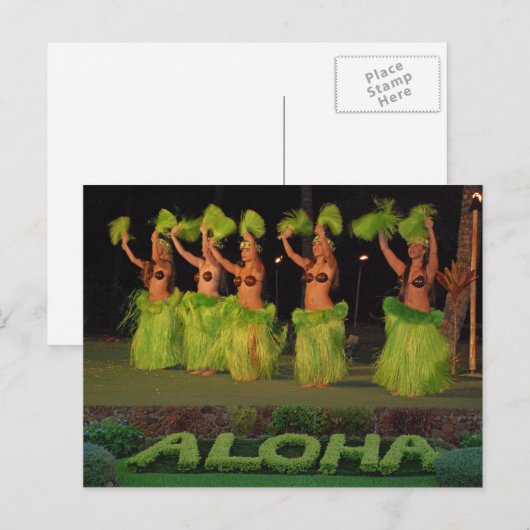 Hulapdansers Briefkaart (Voorkant / Achterkant)