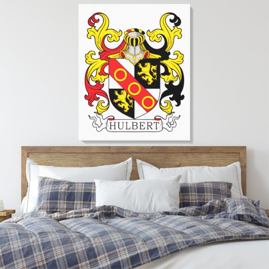 Hulbert Family Crest Canvas Afdruk (Insitu (Slaapkamer))