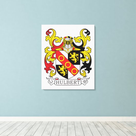Hulbert Family Crest Canvas Afdruk (Insitu (Houten vloer))