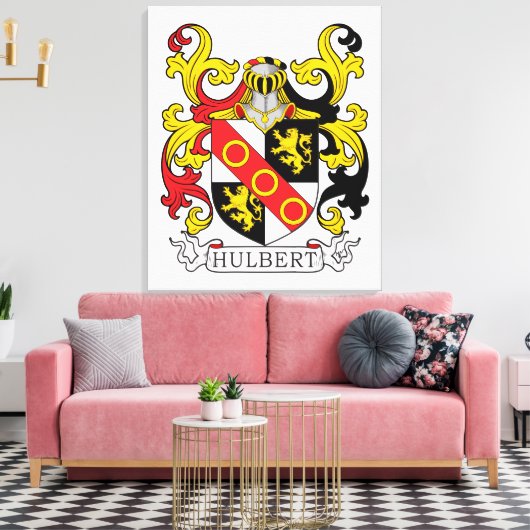 Hulbert Family Crest Canvas Afdruk (Insitu (Woonkamer))